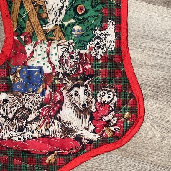 3/55$‎ Red Christmas Holiday Vintage 80’s stocking dogs colley gifts Christmas - Picture 9 of 11